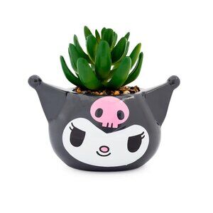 Sanrio Kuromi Smiling Head 3-Inch Ceramic Mini Planter with Succulent